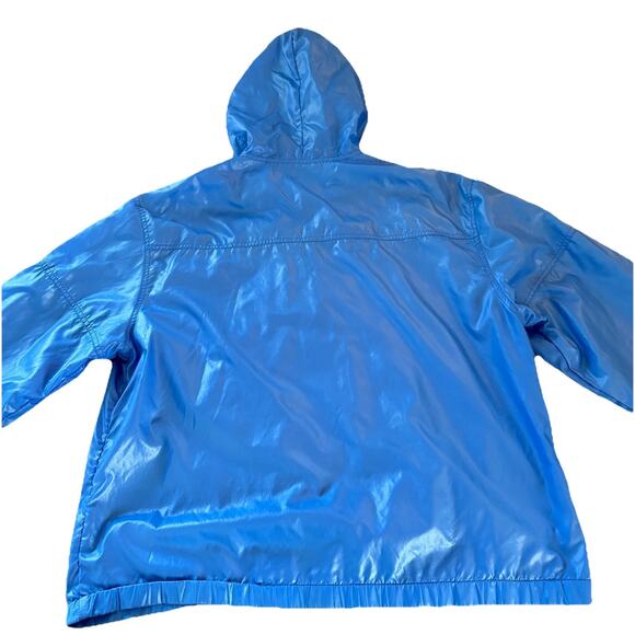 Vintage Izod Lacoste Blue Nylon 1/2 Zip Windbreaker Jacket Sz Large Front Pouch - Picture 8 of 13